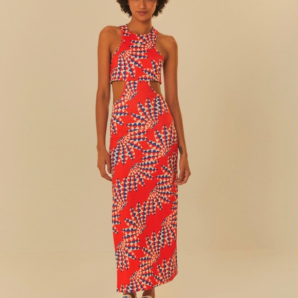 FARM Rio Dresses & Skirts - Adidas Farm Rio Psychedelic Wave Red Dress
